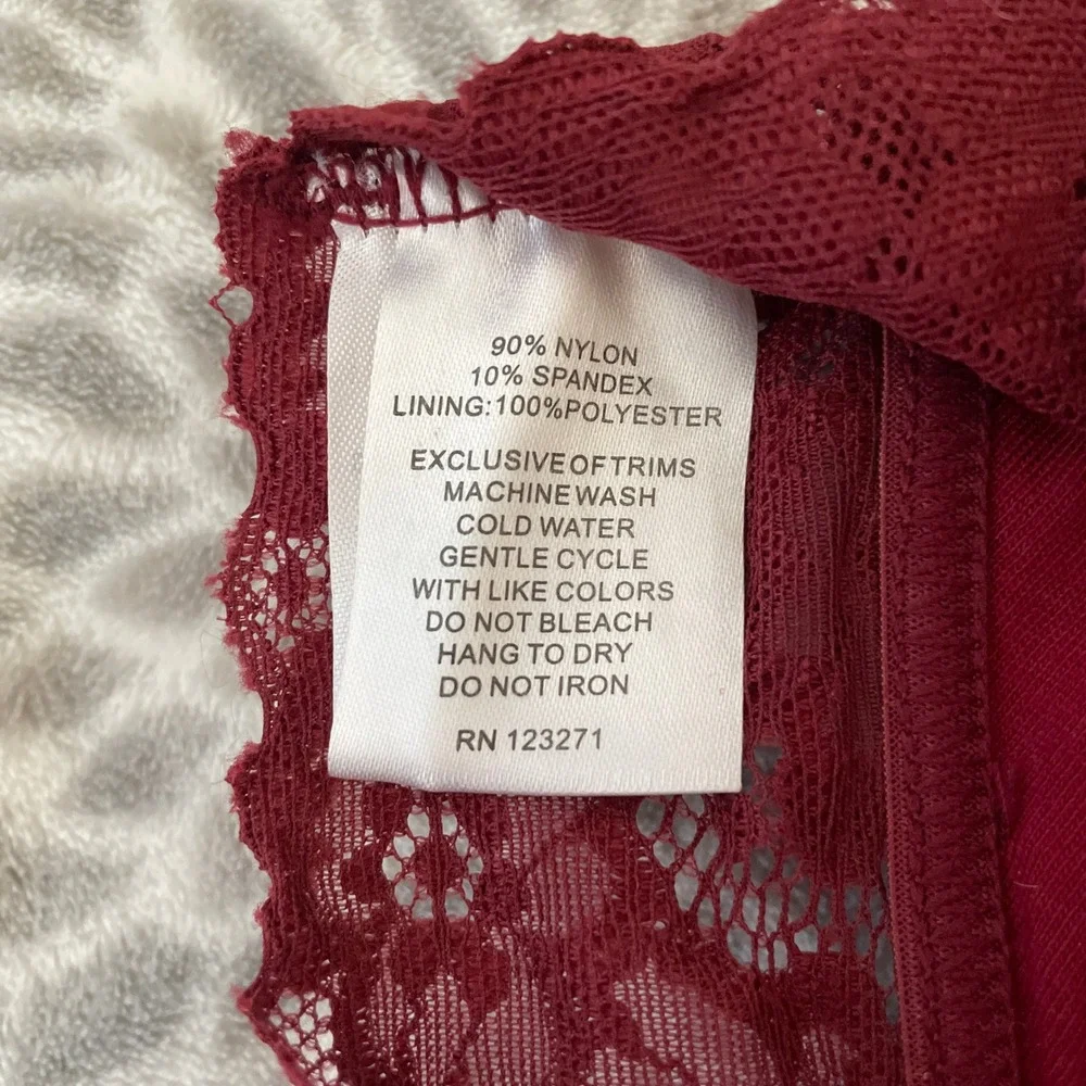 Red Floral Lace Longline Bralette size XL Wishful Park Festival Beach Loungewear
